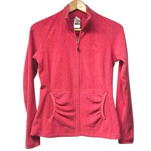 North Face Full Zip Fleece Light Sweater Jacket Size Small Dark Pink Women’s